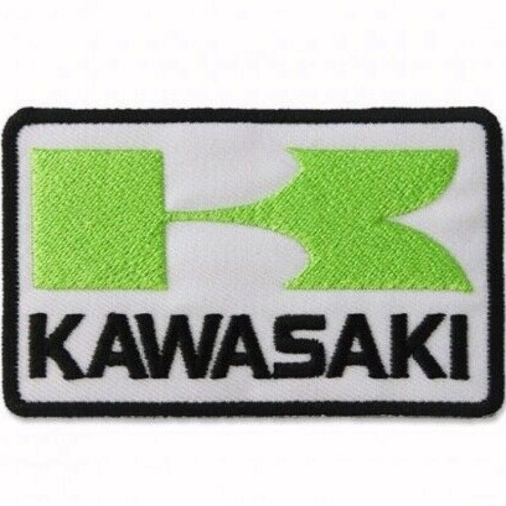 Kawasaki Black Embroidered Iron-On Sew-On Patch - NEW